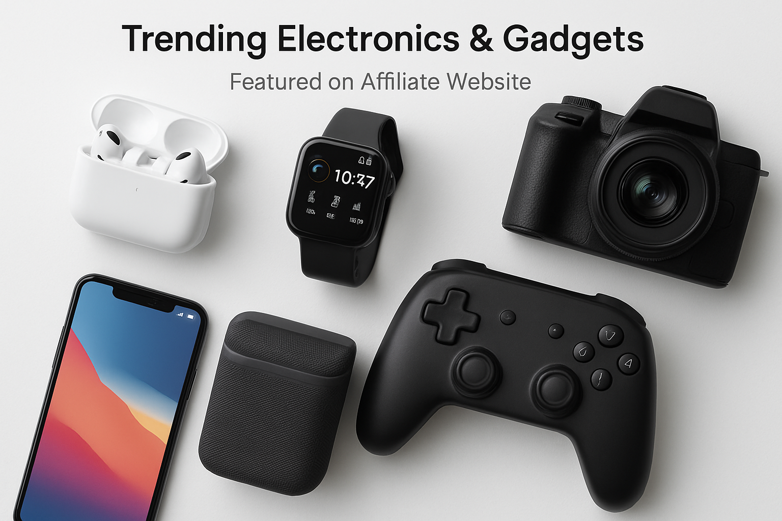 Trending electronics and gadgets featured on affiliate website